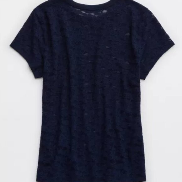 aerie Tops - NWT - Aerie Lace Vintage T-Shirt Navy - L